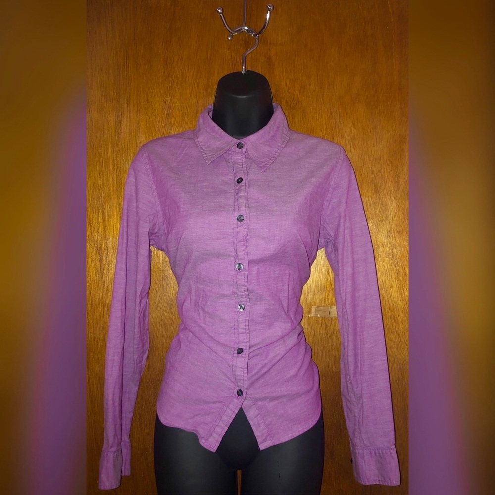 Purple Isaac Mizrahi button-down shirt